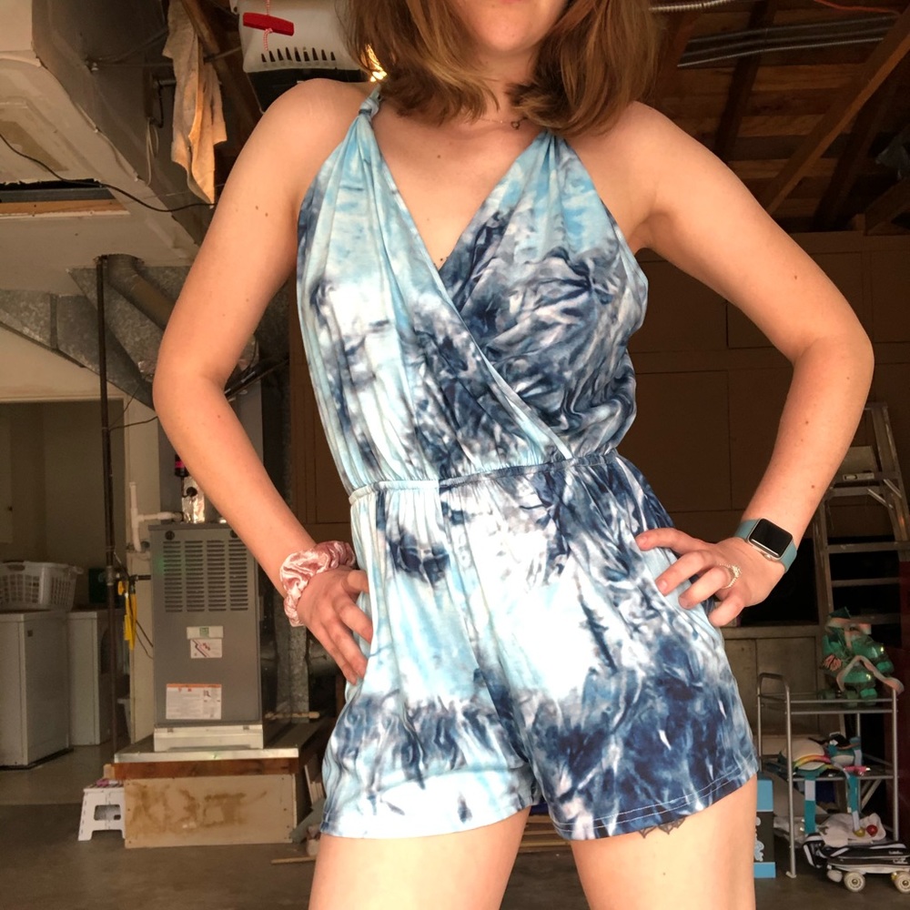 BLUE TIE DYE ROMPER